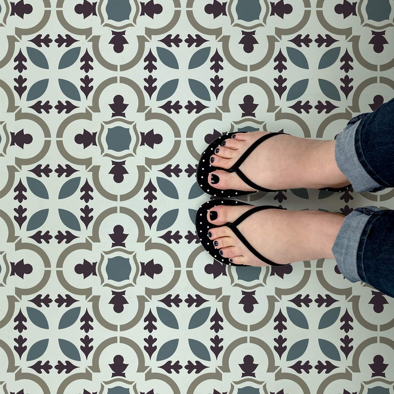 Maarja Tile Stencil - Floor Tile Stencils, Stencils for Tile,