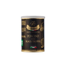 La Rustichella - Sauce with Porcini Mushroom Cubes and Black Truffle - 100% Made in Italy | Vegan, Gluten-Free, Cholesterol-Free (12,3 oz - 350gr)