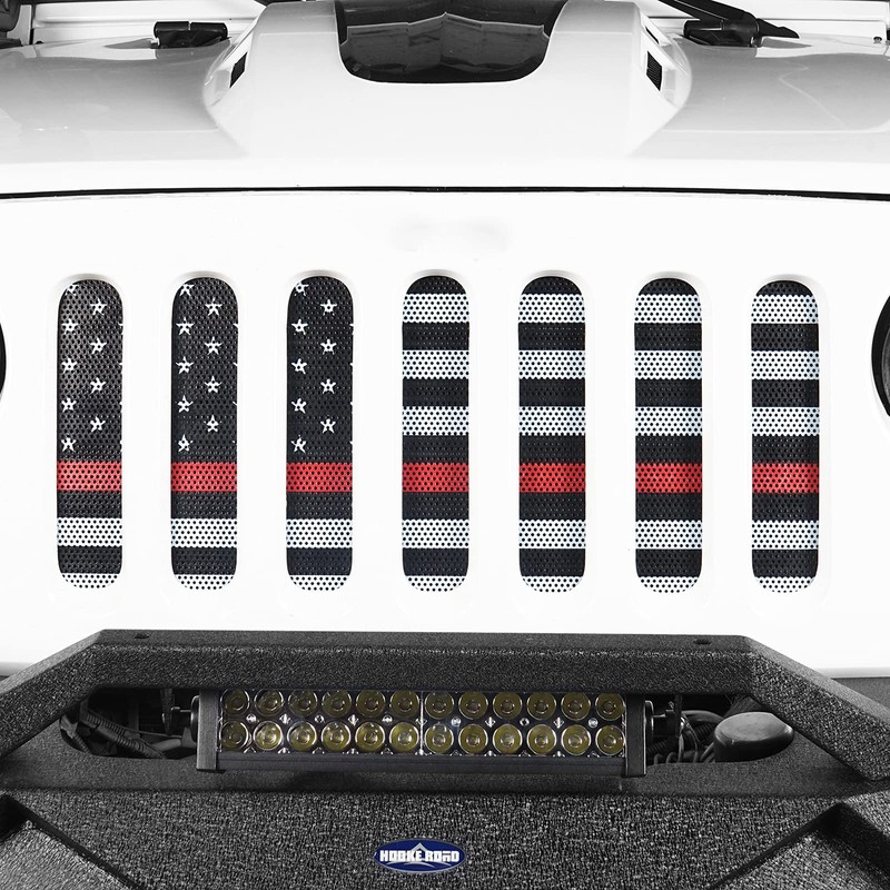 Hooke Road Wrangler Flag Grill Insert JK Mesh Grille Deflector