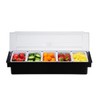 MUKEEN Ice Cooled Condiment Serving Container-6 Compartment Chilled Garnish Tray