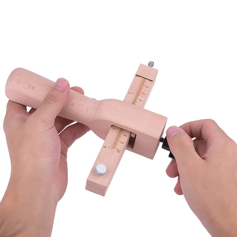 Leather Belt Cutter, Leather Adjustable Wooden Strip Cutter Tool Strap