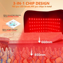 Red Light Lamp for Foot, 165 LEDs Red Light Therapy with Timer, 660 nm & 850 nm Red Light Therapy for Ankle, Arch, Foot and Toe