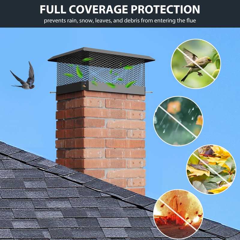 Garvee Chimney Cap 12 in x 16 in, Galvanized Steel