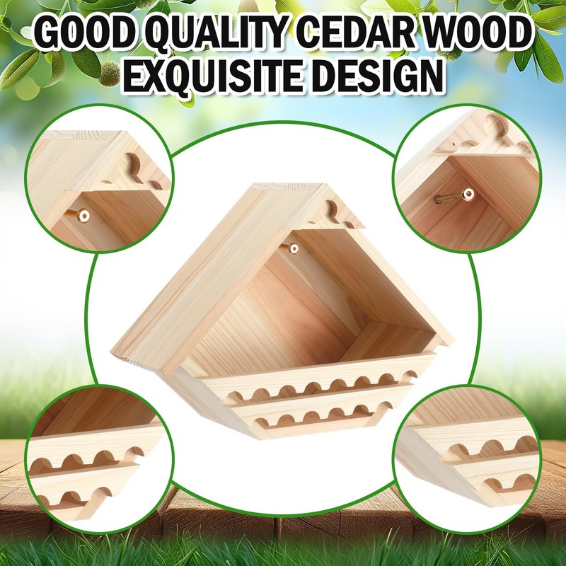DoubleFill 2 Pcs Cedar Dove Nesting Box Bird House Outdoor