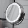 JERDON Lighted Tabletop Mirror with 10X/1X Magnification - LED Lighted