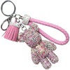 VICHE CATT Bear Fur Back Charm Bling Cute Lanyard Key