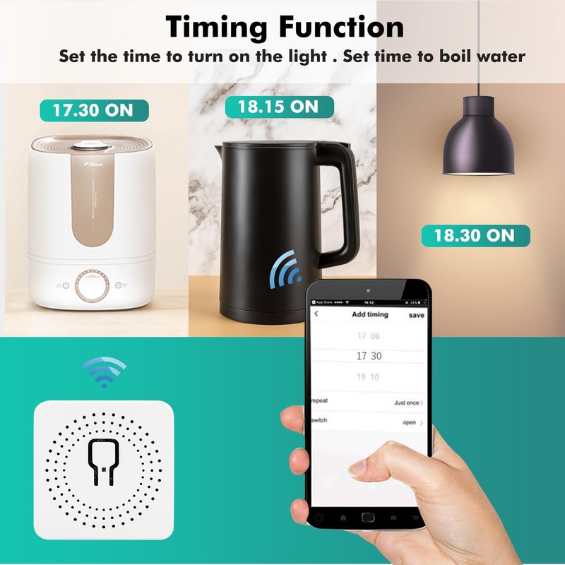 Jadeshay Smart Light Switch WiFi Smart Relay Switch Module Controlled