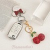 Framendino, 2 Pack Rhinestone Cherry Keychains Crystal Key Chain for