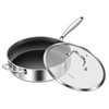 DELARLO Tri-Ply Stainless Steel 12 Inch Deep Frying Pan with