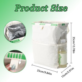 HIAHXC Car Bin Foldable Hanging Car Trash Bin with Storage Pockets Bin for Car Waterproof Car Trash Can Car Accessories Interior (Beige)