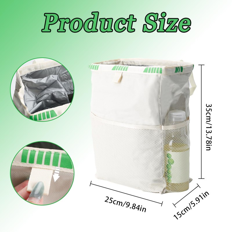 HIAHXC Car Bin Foldable Hanging Car Trash Bin with Storage