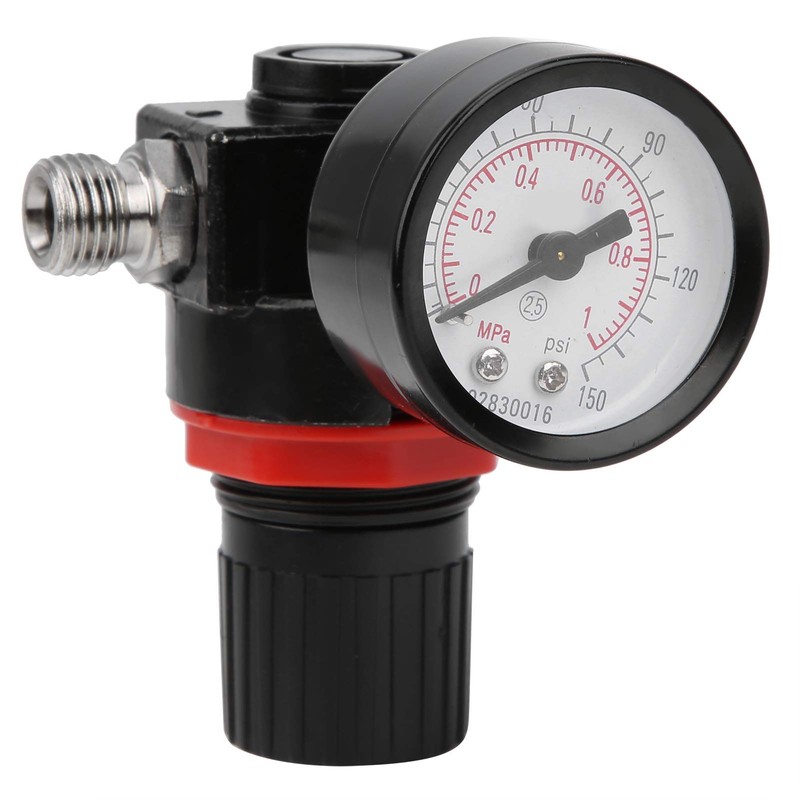 1/4" 150psi Air Pressure Regulator Gauge, Water Pressure Regulator with