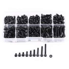 Keenso M3 Bolt Nuts 280 Piece Set Hex Socket Head with Hex Socket Head Cap Screws Storage Box Included 4/5/6/8/10/12/16/20/25mm