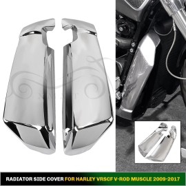 Unbranded Chrome Left Right Radiator Side Cover Panel Shroud For Harley V-Rod VRSCF 09-17