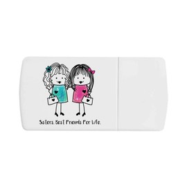 'Sisters. Best Friends for Life' Pill Box with Tablet Splitter (PI00029955)