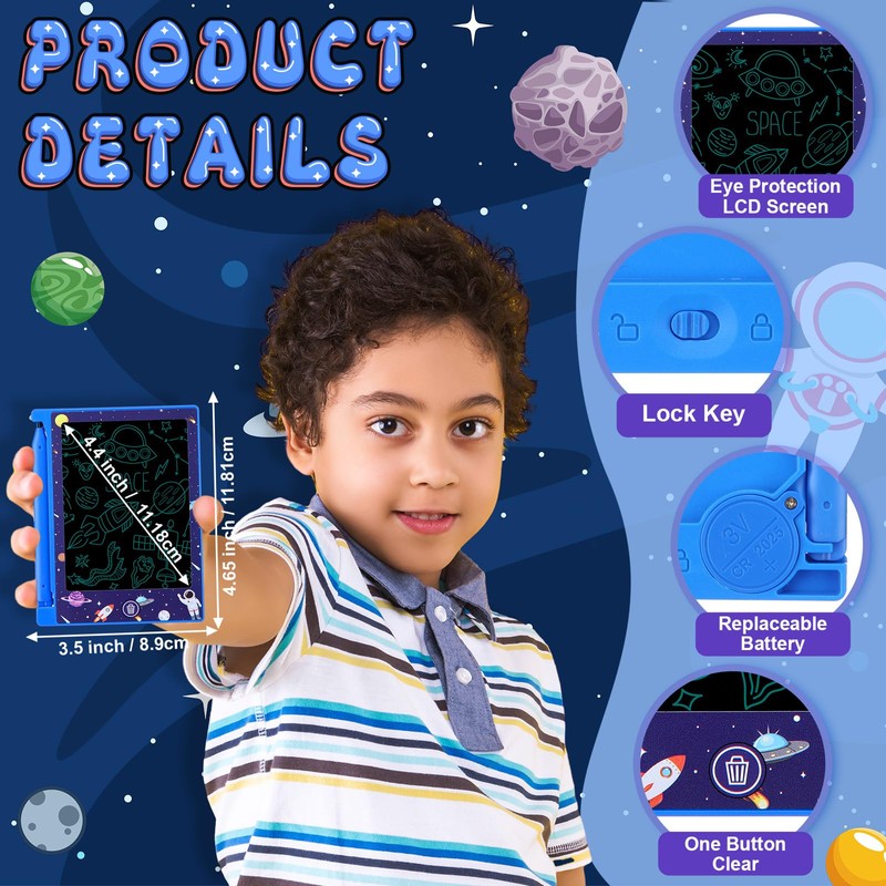 Nezyo 12 Pack Space Party Favors Mini LCD Writing Tablet