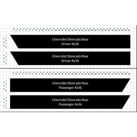 Pickup Truck Rear Fender Hash Mark Double Bars Racing Stripes Vinyl Grand Sport Graphic Decals 4" (Fits Chevy Silverado & Most Cars and Trucks) - Blue