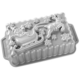 Nordicware 90848 Molde Panqueque Trineo con Santa, Aluminio, 1.4 L