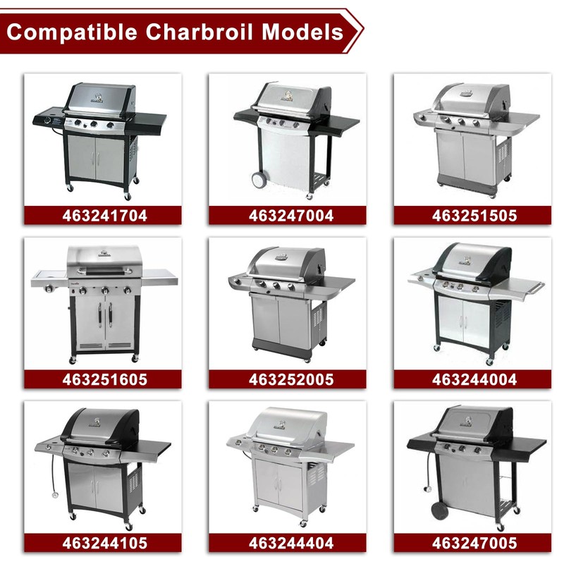 Hiorucet Cast Iron Burner Replacement for Charbroil 463230203, 463240804, 463240904,