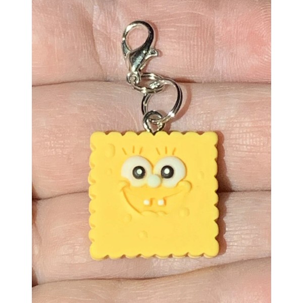 Spongebob SquarePants Cookie Zipper Pull & Keychain Add On Clip!!