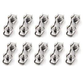 M2 304 Stainless Steel Duplex Wire Rope Clip Cable Clamps for Wire Cables(10PCS)