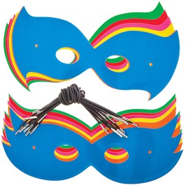 Baker Ross FX724 Maschere da eroe delle stelle - Confezione da 12, Maschere per le feste dei bambini