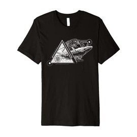Geometric Triangle space Whale Wave Premium T-Shirt