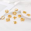 18K Gold Plated Chunky Rings Set for Women,Trendy Exaggerated Stackable