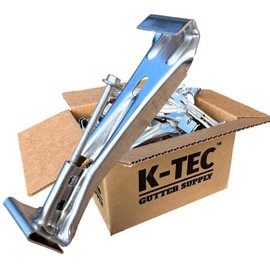 Hidden Gutter Hangers 5 Inch with a Pre-Inserted Rust Resistant Screw - Heavy Duty Rain Gutter Brackets Fastener with Clip for 5" K-Style Aluminum Gutters - Easily Repair Sagging Gutters - 10 Pack