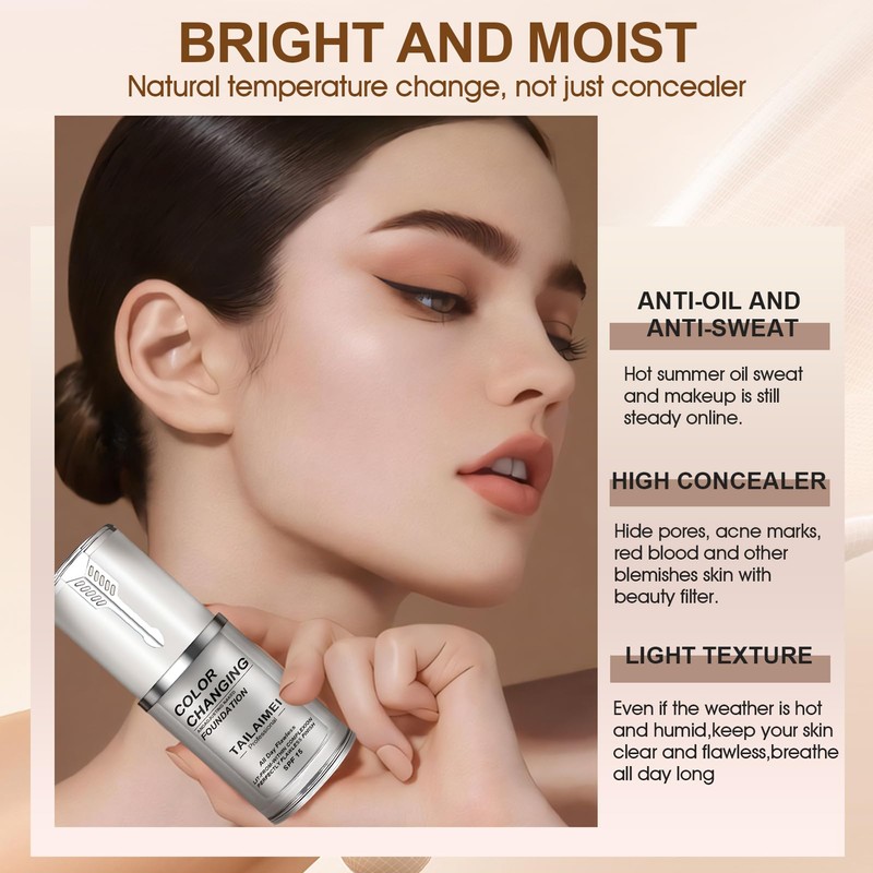 Allony Foundation Colour Changing, 40 ml Colour Changing Foundation, Colour-Changing
