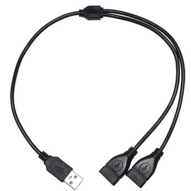 KAUMO USB Power Cord, 2 Splits, Bifurcated Cord, 15.7 inches (40 cm) (USB Male/USB Female x 2), 7.9 x 7.9 inches (20 + 20 cm), Power Supply/Charging Only