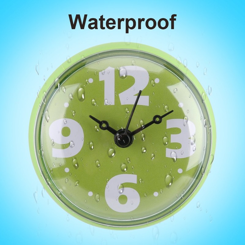 Waterproof Shower Clock Round Face Diameter 7 cm Suction Cup