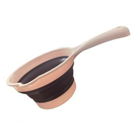Folding Water Ladle Household Water Scoops Collapsible Spoon Scoop Cup Bath Ladle Foldable Water Scoop Long Handle Dipper Spoons Water Scoop for Kitchen Bathroom Outdoor Dippers（Pink）