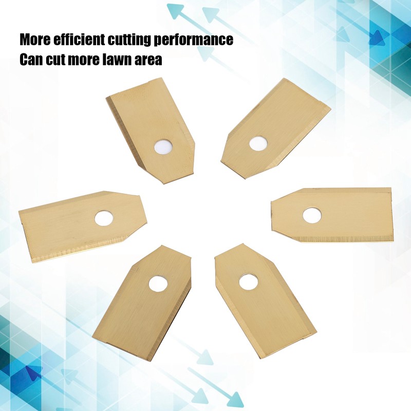 45pcs Robot Mower Blades Replacement Golden Stainless Steel Garden Mowing