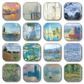 MORCART 16PCS Monet Magnets for Fridge Cute Locker Magnets Decorative for Refrigerator Whiteboard Cabinet Office Kitchen Blackboard Art for Adult