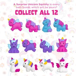 Unicorn Bath Bombs for Girls with Surprise Toys Inside (6 Pack) - Large Bubble Bomb for Kids, Gentle and Safe, Made in USA, Fizzies, Fruity Scents, Won't Stain Tub - Ideal Gift by Two Sisters