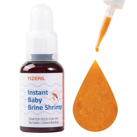Instant Baby Brine Shrimp Fish Food - No Hatch High Protein Fry Food for Betta Guppy Discus Tropical Fish Saltwater & Freshwater Aquarium(50ml)