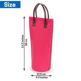 VISEMAN Single Bottle Wine Tote Bag Insulated, Wine Carrier Bag for One Bottle, Padded Wine Cooler Bag, Portable Wine Tote Bag for Wine Lovers Gift (Red)