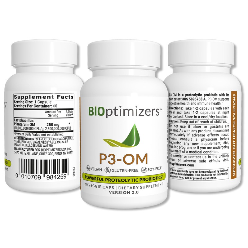 BiOptimizers MassZymes Digestive Enzymes (120 Capsules) and P3-OM Probiotic &