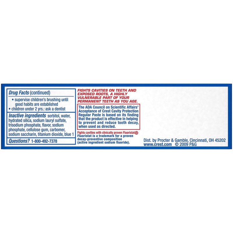 Procter & Gamble Toothpaste and Toothbrushes Crest Toothpaste, 0.85 Ounce