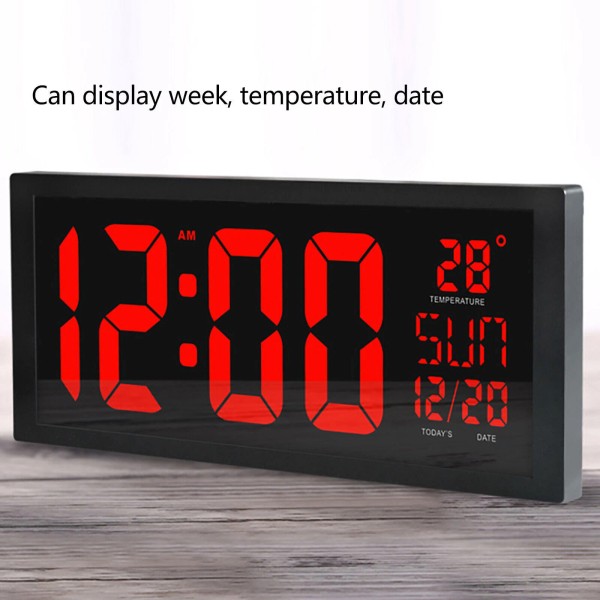 OCASAMI Digital Wall Clock Large Display with Time Date Temperature