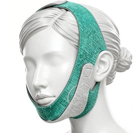 Mascarilla reafirmante de línea V con grafeno, reductor de papada transpirable y respetuoso con la piel, correa ajustable para la barbilla para dormir con tejido altamente elástico, efecto lif