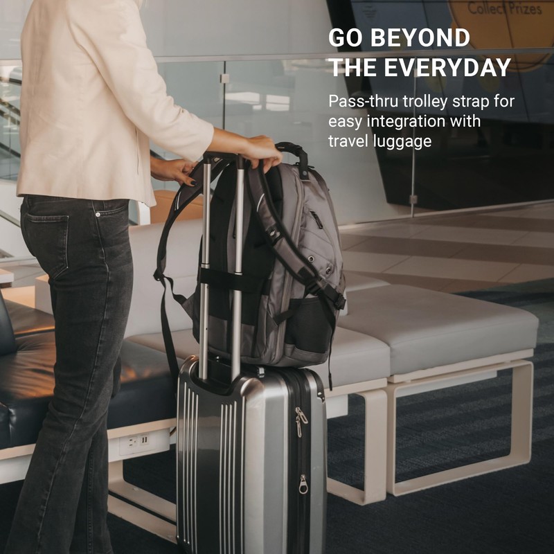 SwissGear 1900 Scansmart TSA 17 Laptop Backpack, Heather Grey, 19-Inch