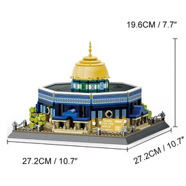 Goirzi 983Pcs Dome of The Rock Jerusalem Building Blocks Toys Puzzle Set World Architecture Model Collection Creative for Kids Adults
