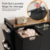 WOWLIVE 4-Compartment Laundry Hamper with Lid,Rolling Laundry Basket Organizer with