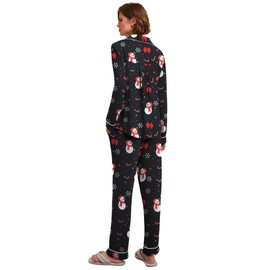 Ekouaer Christmas Pajamas Womens 2 Piece Matching Pj Set Long Sleeve Pajamas Button Down Outfits (Christmas Pattern2,X-Large)