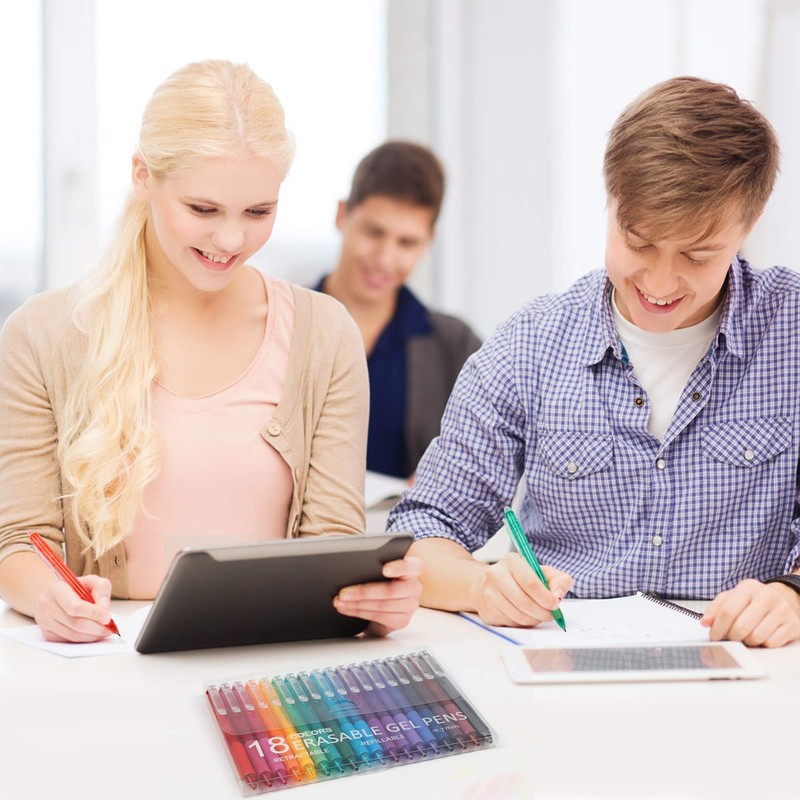 Vanstek 18 Colors Retractable Erasable Gel Pens Clicker, Fine Point(0.7),