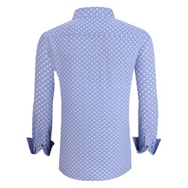 Alex Vando Mens Button Down Shirts Wrinkle Free 4-Way Stretch Print Business Casual Shirt,White Square,XXL