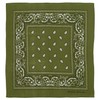 Olive Green Paisley Bandana - Single Piece 22x22