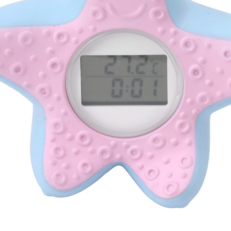 Baby Water Thermometer Starfish Clock Timing 3 Color Light Floating